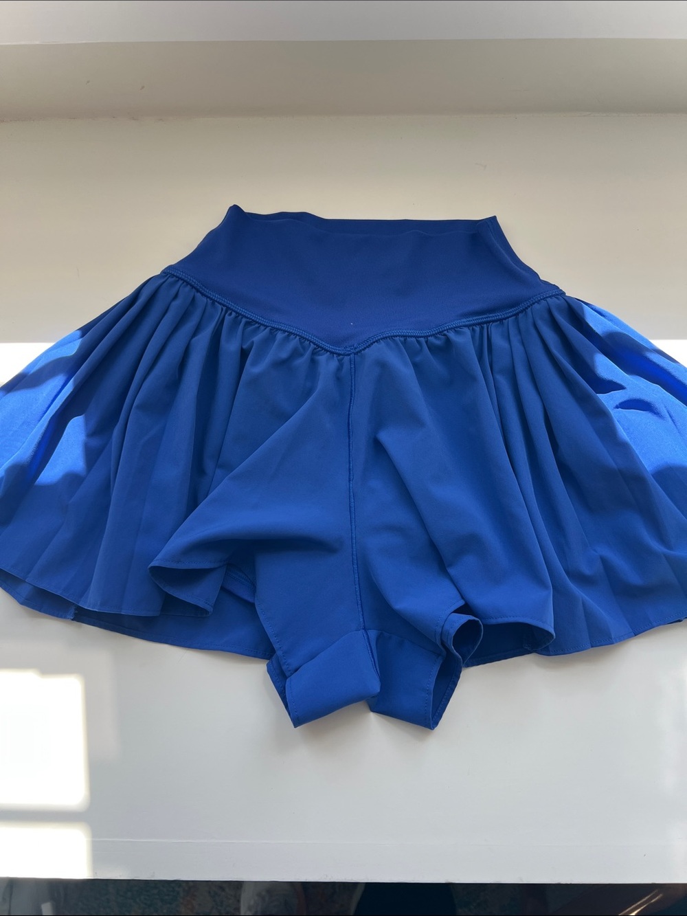 aerie Royal Blue Circle Skater Skort with Built-In Shorts